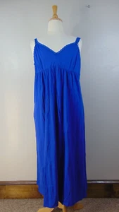 Avenue Body Blue Maxi Sleep Lace Trim Babydoll Nightgown Size 22 24 - Picture 1 of 6