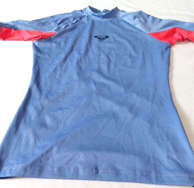 Camisa De Colección 1980-90 Roxy Periwinkle Coral Cuello Simulado Raglán Surf EE. UU. L S/S Foto 1 de 4