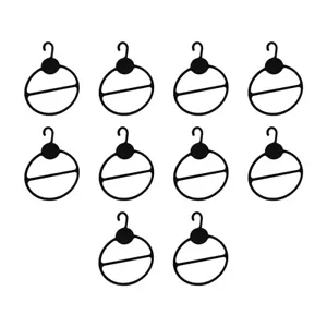 Set Of 10 Pieces Black Plastic Scarf Hanger Holder Organizer Space Saver - Picture 1 of 1