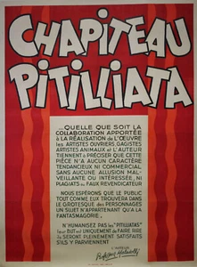 "CHAPITEAU PITILLIATA: Les 2 PITILLIATAS " Affiche origin. entoilée HARFORT 1955 - Picture 1 of 1