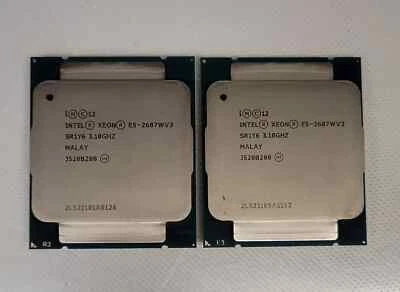 A pair 2pcs Intel Xeon E5-2687W V3 SR1Y6 10 Core 3.1Ghz 9.6GT/s LGA2011-3 CPU - Image 1 of 2