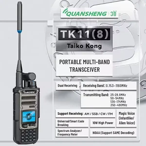 Quansheng Walkie Talkie TK11(5) 10W Two Way Radio + Mic Earphone Program Cable - Zdjęcie 1 z 20