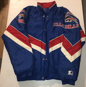 VTG 90s NFL Buffalo Bills STARTER PUFFER JACKET Pro Line SIZE XL Coat No Hood