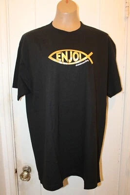 ENJOI Skateboarding Ichthys Fish Christian Black T Shirt Men's Large NWT Vintage - Image 1 of 4
