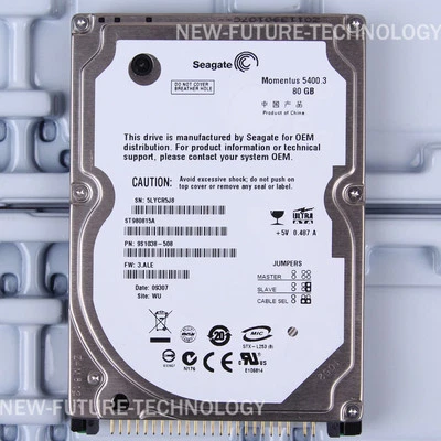 For Seagate (ST980815A) 80 GB HDD 2.5" 8MB 5400 RPM IDE Laptop Hard Disk Drive - Image 1 of 2