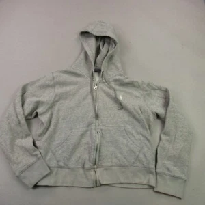 Polo Ralph Lauren Jacket Girls Large Long Sleeve Pockets Lightweight Gray Hooded - Picture 1 of 10