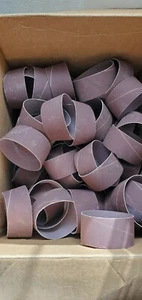LOT OF 56 - 2" x 4" 120 GRIT NO LAP SPIRAL BANDS SPINDLE SANDER SANDING SLEEVES - Picture 1 of 3