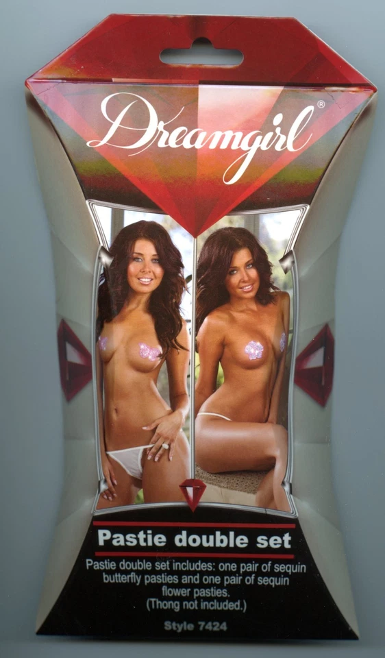 Dreamgirl 7424 Pasties 1 par de lantejoulas bufferfly e 1 par de lantejoulas flor reg $21.95 - Imagem 1 de 2