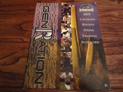 2005 Colorado Rockies Spring Training Program Scorecard - Helton Holliday Barmes - Image 1 of 2