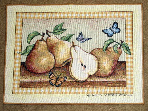 Mantel individual tapiz peras y mariposas Foto 1 de 1