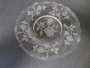 Vintage Heisey Glass Rose Etched Rose Salad Dessert Plate Elegant 7" - Picture 1 of 7