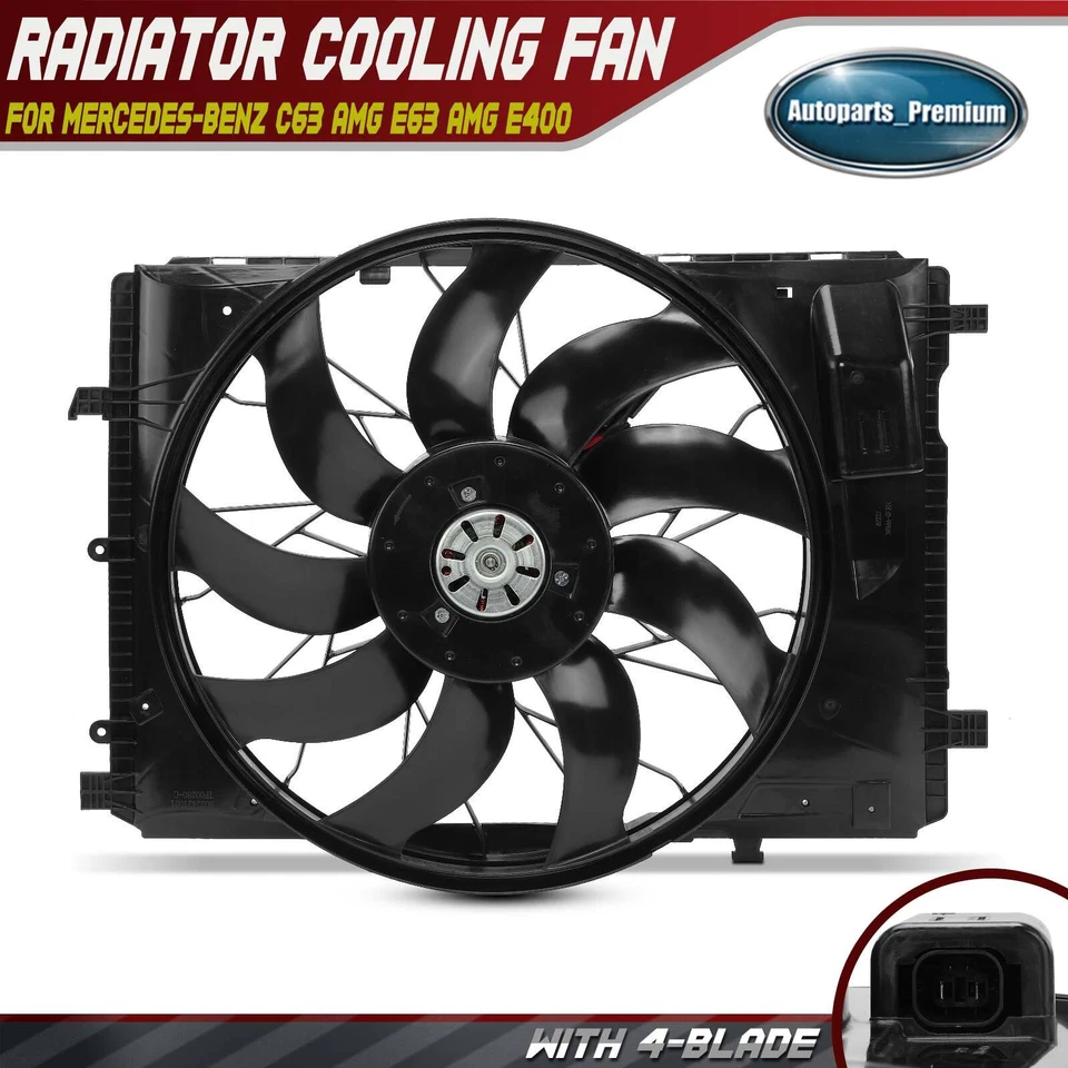 Conjunto de ventilador de refrigeración del radiador para Mercedes-Benz C63 AMG E63 AMG E400 SL450 SLS AMG Foto 1 de 4