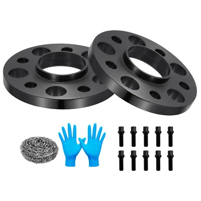 2PCS 15mm 5X112 Wheel Spacer 66.56mm CB 14X1.25 FIT BMW M3 M4 X5 M5 Mini Cooper - Image 1 of 4