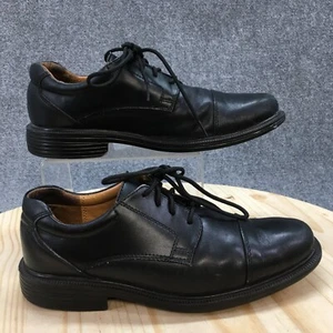 Croft And Barrow Shoes Mens 9 M Langley Cap Toe Oxford Black Leather Lace Up - Picture 1 of 18