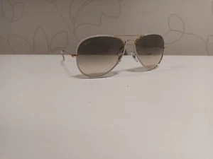 RAY BAN RB 3025JM AVIATOR FULL COLOR 58-14 9196/32 MONTATURA ORO BORDATA BIANCO - Foto 1 di 10