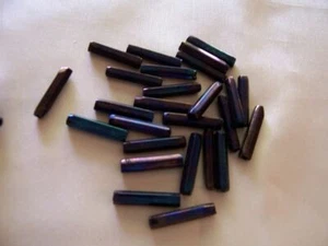 FABULOUS FACETED BLACK IRIDESCENT 5/8inch BUGLE BEADS - Picture 1 of 1