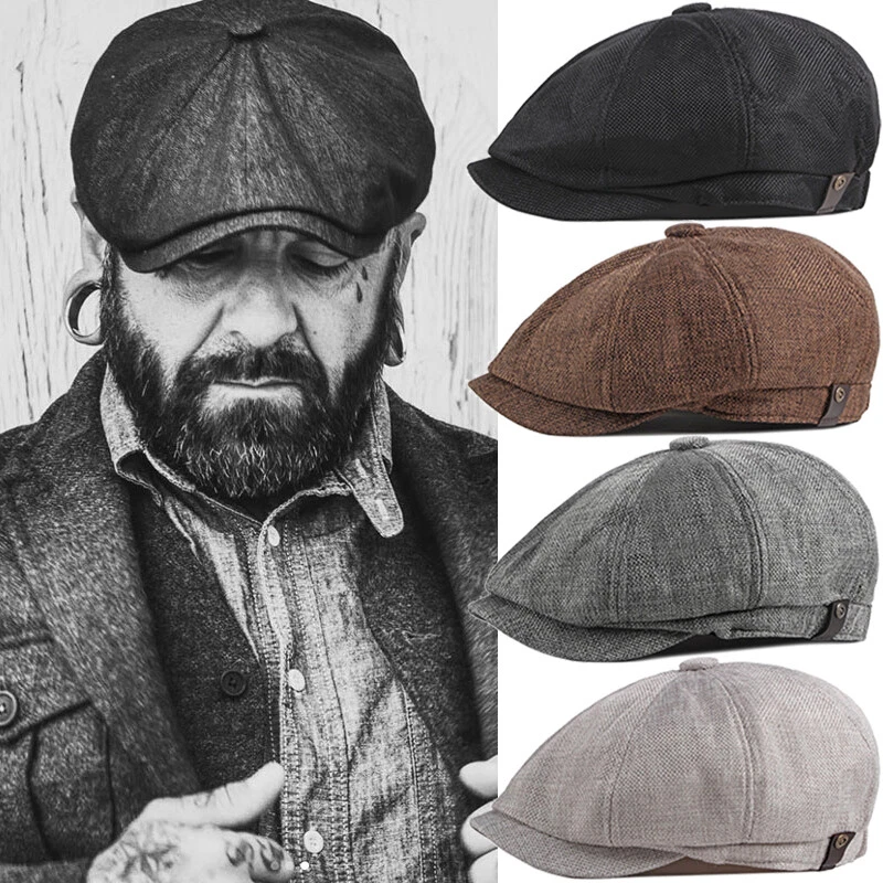 ✅Béret vintage chapeaux Peaky Blinders Style casquette à visière Hommes Femmes - Photo 1/4