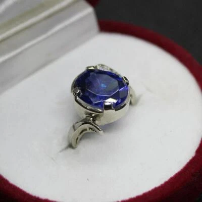 Lab Created Blue Sapphire Neelam Stone Handmade Ring for Men & Women - Image 1 of 4