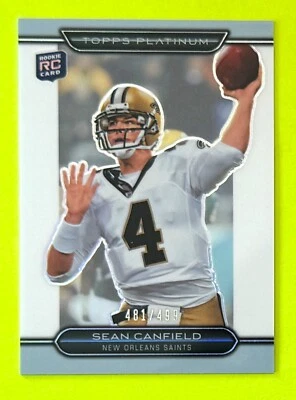 2010 Topps Platinum Sean Canfield RC REFRACTOR #/499 New Orleans Saints Oregon - Image 1 of 3
