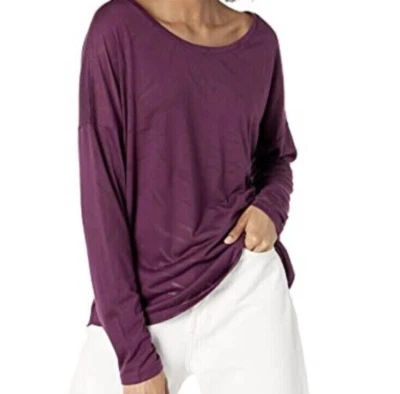 Camiseta para mujer Jockey Brushstroke Burnout manga larga transparente talla XL púrpura Foto 1 de 4