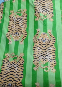 Indischer Hand Blockdruck Stoff Tigerdruck weicher Baumwollstoff Meterware - Bild 1 von 7