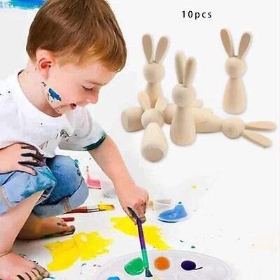 10Pcs Unfinished Wooden Peg Dolls Peg People for Landscape Arts Crafts - image 1 of 4