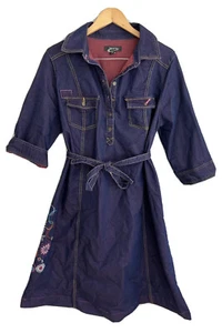 Taillissime Jean Embroidered Floral 3/4 Sleeves Dress 18W  - Picture 1 of 21