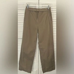 Donna Karan Signature Gold Label Cotton Tab Waist High Rise Crop Pants Size 8 - Picture 1 of 13