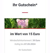 Deutsche Bahn eCoupon 15€ (MBW 39€) Fahrten 07.05.24 DB Gutschein Code Rabatt 