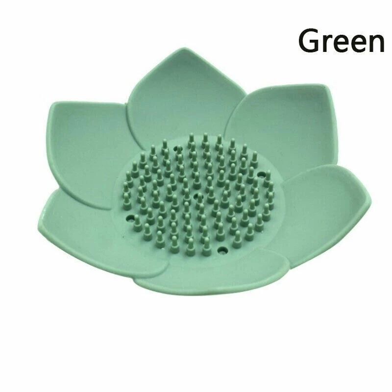 Caja de jabonera de drenaje 1*soporte de silicona placa de jabón forma de loto drenaje Foto 1 de 4