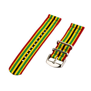 2 Piece Classic NATO Striped Nylon Replacement Watch Band - Choose your size!