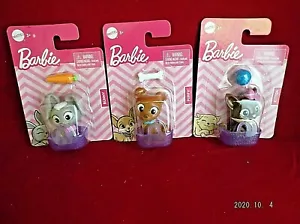 Lote de 3 conejitos y canasta nuevos en Mattel Barbie, perro y huesos, gatito e hilo envío gratuito - Imagen 1 de 4