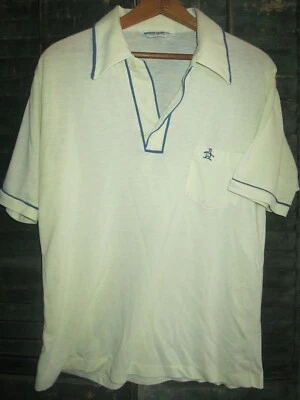 Made in USA ORIGINAL Vtg 70s 80s The Earl Penguin Grand Slam gold polo t Shirt L - Image 1 of 4