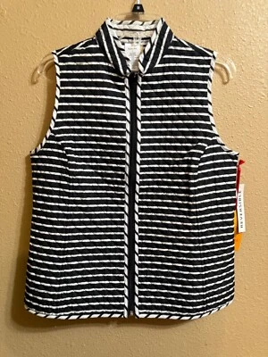 全新带标签 RUBY RD 双面背心,尺寸小号黑色白色拉链前襟 — 第 1/4 张图片