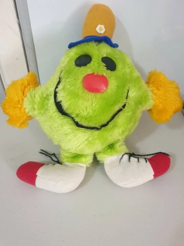 Plush Doll Toy Mr Men Mr Funny Green Vintage 1980 Roger Hargreaves Cover