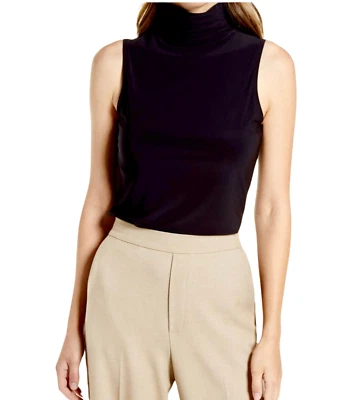 Mujeres Cuello Alto Prendas para el torso Algodón Sin Mangas Top Cuello Alto Informal Camiseta Hecha a Mano Foto 1 de 4