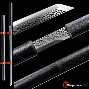 Espada 40'' Ninja Tallado 9260 Resorte Acero Negro Japonés Recto Ninjato - Imagen 1 de 12