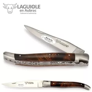 Laguiole en Aubrac Taschenmesser Doppelplatine Eisenholz 12 cm Messer Stahl matt - Bild 1 von 6