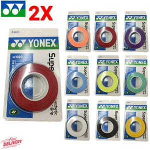 2PCS Yonex AC102C Super Grap Tennis/Badminton Synthetic Over Grip (3 grips/pack) - Picture 1 of 15