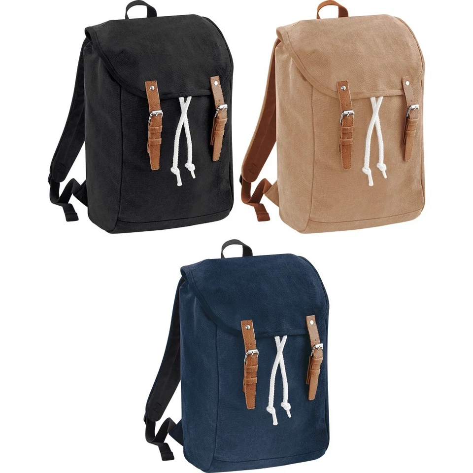 Quadra Vintage Cotton Canvas Ruck Sack Rucksack Tasche - Bild 1 von 1