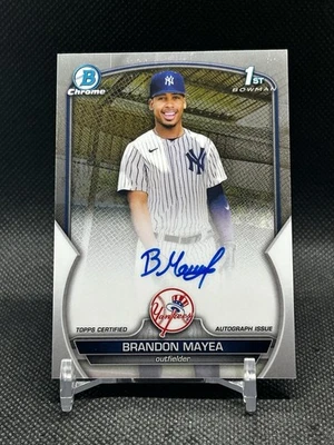 BRANDON MAYEA 2023 BOWMAN CHROME 1ST AUTOGRAPH NEW YORK YANKEES AUTO 🔥⚾️🔥 - Image 1 of 2