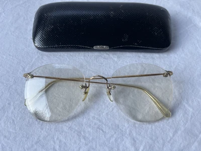 ALGHA Diaflex Brille Randlos Fassung 14 K Karat Gold Doublé. Vintage Glasses. - Bild 1 von 4