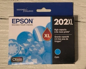 Oryginalny wkład atramentowy Epson 202XL T202XL220 o dużej pojemności CYJAN NOWY 10/2027 - Zdjęcie 1 z 10