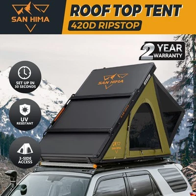 San Hima Kalbarri Lite Rooftop Tent Hardshell With Ladder & Rack Camping Olive - image 1 of 4