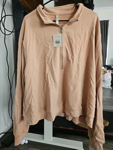 Dessert Brown 4X Fabletics Half Zip Up Long Sleeve. New With Tag. - Picture 1 of 2