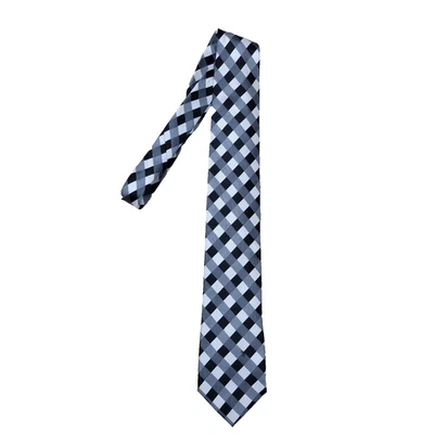 Donald J Trump Signature Collection Black Gray Check Mens Necktie 100% Silk - Image 1 of 4