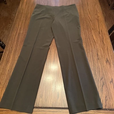 Pantalones de lana marrón Escada con cremallera lateral y bolsillos - talla 44 (US 14) - USADOS EN EXCELENTE ESTADO Foto 1 de 4