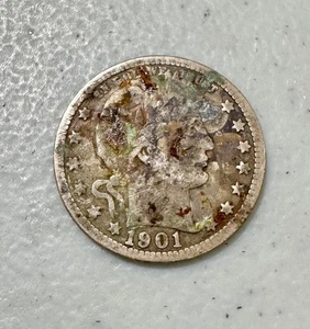 1901-P Barber Quarter - Exact 90% Silver Coin Shown - Picture 1 of 2