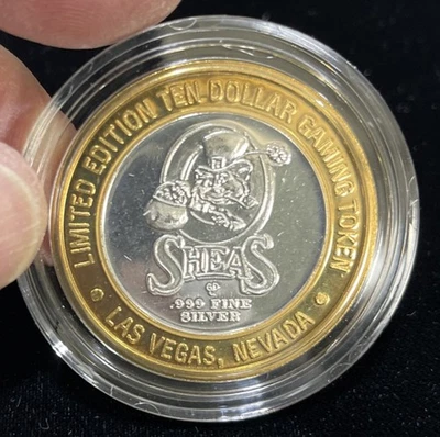 O’Sheas, Las Vegas, $10 Token .999 Fine Silver. limited Edition. - image 1 of 2