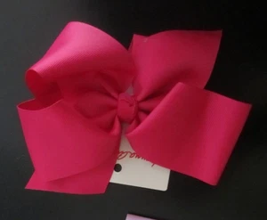 NWT Hanna Andersson Girl's Dark Pink Ribbon Bow Hair Clip NEW - Picture 1 of 3